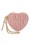 Miu Miu Matelass © Heart Leather Coin Purse In Rosa | ModeSens