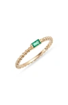 Anzie Emerald Dew Drop Stackable Ring | Gemstones/yellow Gold In Yellow Gold/ Green