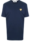 Comme Des Garçons Play Embroidered Logo T-shirt In Blue