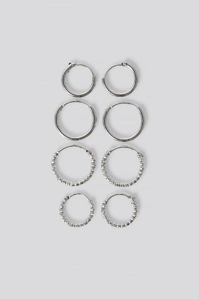 Na-kd Mini Hoop Earring Set - Silver