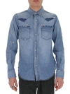 SAINT LAURENT SAINT LAURENT DISTRESSED DENIM SHIRT