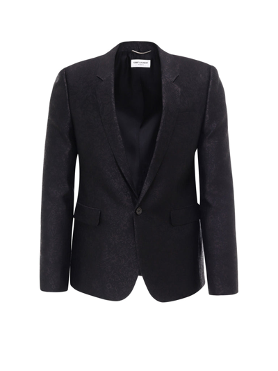 Saint Laurent Single Breasted Blazer In Black