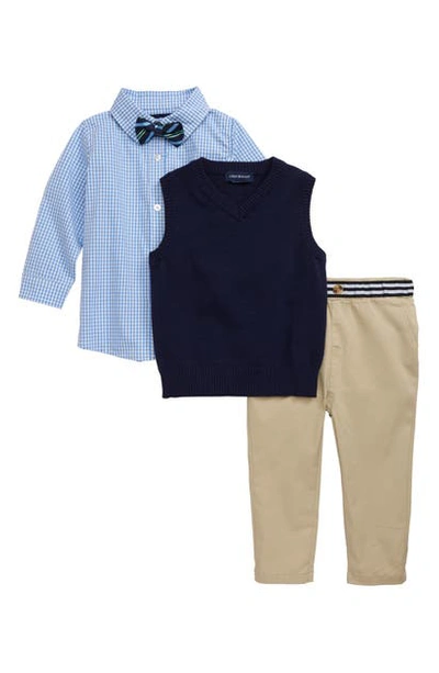 Andy & Evan Babies' Dress Shirt, Vest, Pants & Bow Tie Set In Navy