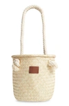 BRIXTON LEAH II WOVEN BUCKET TOTE,05299 TAN