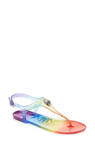 Kurt Geiger Maddison Rainbow Jelly T-bar Sandals In Open Misce