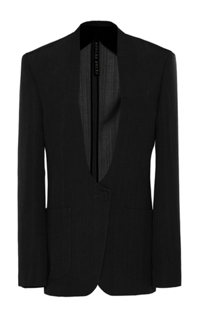 Petar Petrov Jaclyn Silk-blend Blazer In Black