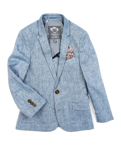 Appaman Boys' Linen-blend Sports Jacket In Blue Pattern