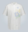 THOM BROWNE SHORT-SLEEVED SHIRT WITH APPLIQUÉ,P00431866