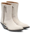 Acne Studios Breanna Texan Ankle Boots In Beige Suede In Beige