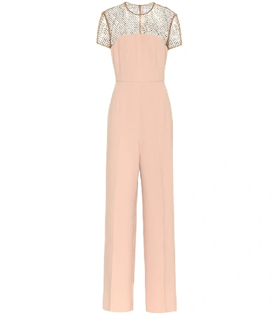 Stella Mccartney Crystal-embellished Crêpe Jumpsuit In Pink