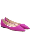 JIMMY CHOO LOVE SUEDE BALLET FLATS,P00457647