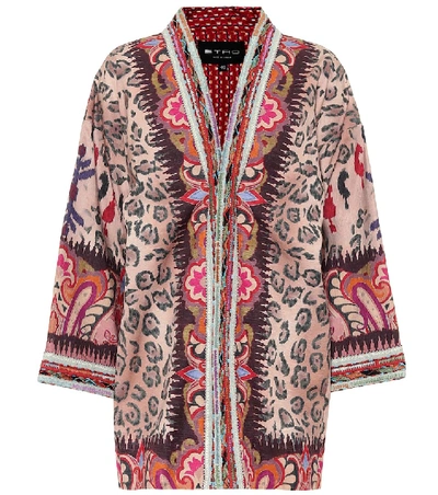 Etro Kimono Jacket With Paisley Print With Animal Design In Multicolour