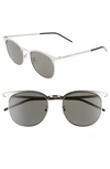 SAINT LAURENT 54MM ROUND SUNGLASSES,SL 350 SLIM003