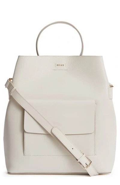Reiss Freya Leather Bucket Bag In Off White ModeSens