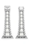 Lagos Smart Caviar White Ceramic Apple Watch Bracelet, 42-44mm In Silver/white