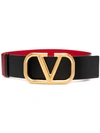 Valentino Garavani Reversible Leather Waist Belt In Red