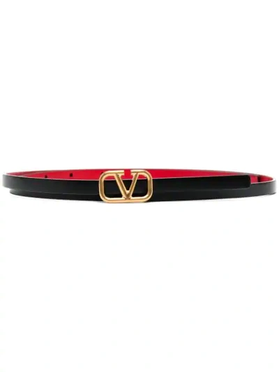 Valentino Garavani Valentino Vlogo Buckle Belt In Black