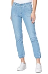 Paige Mayslie Cropped Denim Jogger Pants In Morning Dew