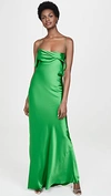 MICHELLE MASON RUFFLE COWL BIAS GOWN