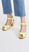 Swedish Hasbeens Kringlan Clogs In Neon Yellow