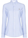 Polo Ralph Lauren Logo-embroidered Stripe Shirt In Blue
