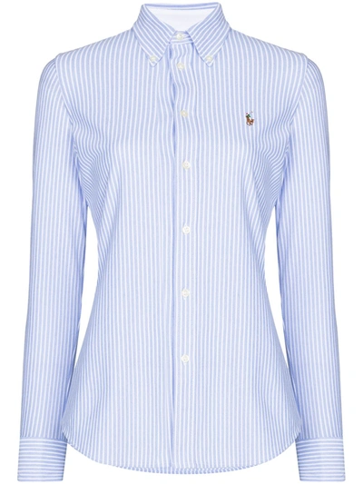 Polo Ralph Lauren Logo-embroidered Stripe Shirt In Blue