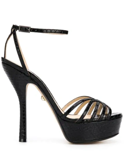 Alevì Caterina 090 Sandals In Black Leather