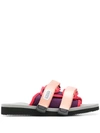 Suicoke Moto-cab Touch-strap Sandals In Pink