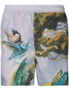Valentino Floating Island Print Swim Shorts In Grey