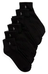 Polo Ralph Lauren Assorted 3-pack Rib Cuff Quarter Socks In Black