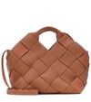 Loewe Woven Leather Basket Bag In Brown