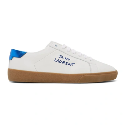Saint Laurent Low Top Sneaker In White,blue