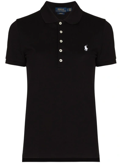 Polo Ralph Lauren Julie Slim-fit Stretch Polo Shirt In Black