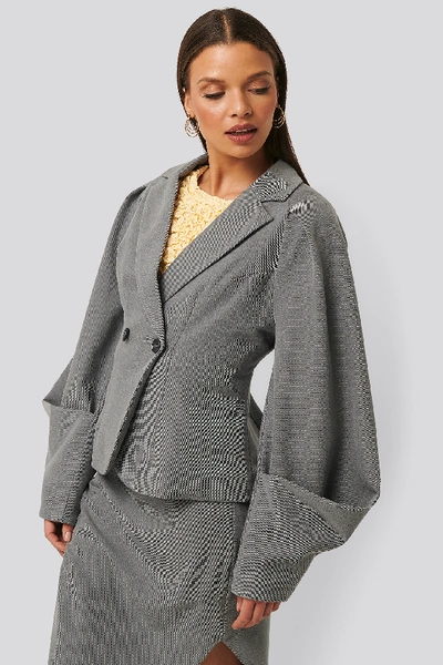 Na-kd Classic Sleeve Detail Blazer - Grey