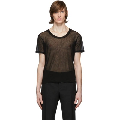 Saint Laurent T-shirt Transparent Cotton In Black