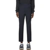 ACNE STUDIOS NAVY WOOL CROPPED TROUSERS
