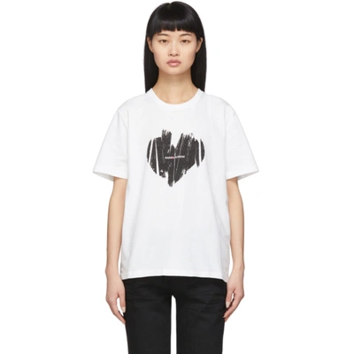 Saint Laurent 心形logo T恤 In White