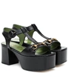 GUCCI Leather platform sandals,P00433886