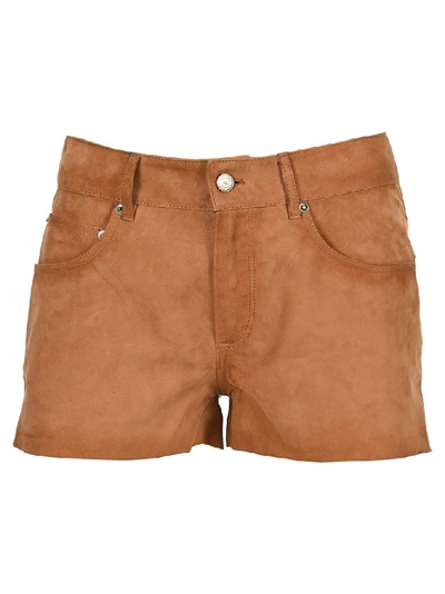 Golden Goose Brushed Finish Mid-rise Shorts In Brown