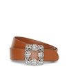 MANOLO BLAHNIK Hangisi brown leather 35mm belt,MB16570A