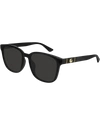 Gucci Men's Square Solid Injection Sunglasses In Black