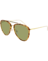Gucci Men's Havana Acetate/metal Aviator Sunglasses In Havana