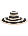 Eugenia Kim Sunny Striped Wide-brim Hat In White/black