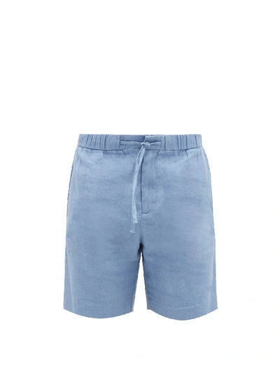 Frescobol Carioca Sport Linen-blend Shorts In Chateau_blue