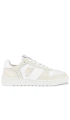 Re/done 80s Basketball Perforated Leather And Suede Sneakers In White