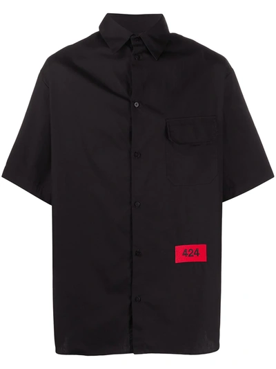 424 Cotton Poplin Shirt In Black