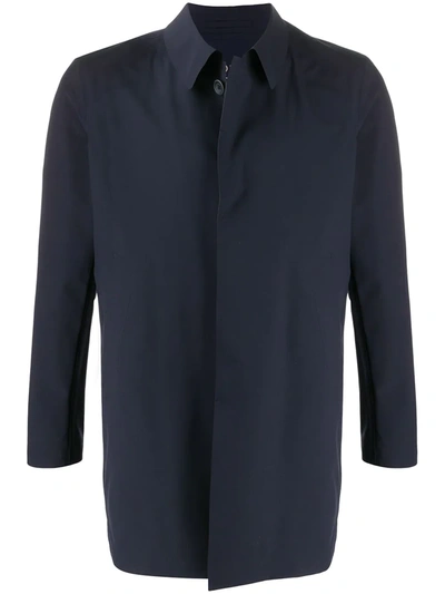 Herno Single-breasted Coat In Blue