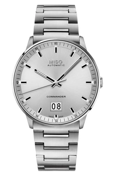 Mido Commander Ii Skeleton Bracelet Watch, 42mm In Silver