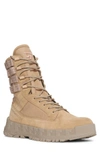 Versace Men's Crosta Suede Greek Key Boots In Neutrals