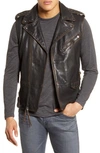 JOHN VARVATOS BRUCE LEATHER BIKER VEST,L1296W1B-A887B